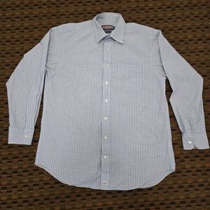 Vineyard Vines Murray Shirt Blue Check Button Front Whale Logo Men’s Size Large